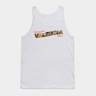 Greetings from Valencia in Spain Vintage style retro souvenir Tank Top